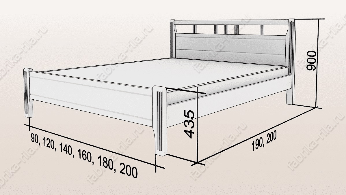 Кровать Vesta 1 — 90x190 см. из сосны