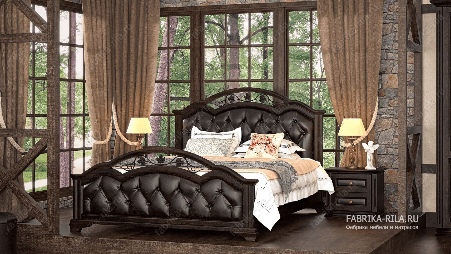 Кровать LAURA 1 MV-R — 160x190 см. из сосны