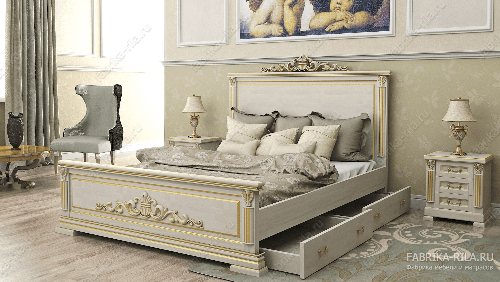 Кровать Viktori 1 — 140x200 см. из сосны